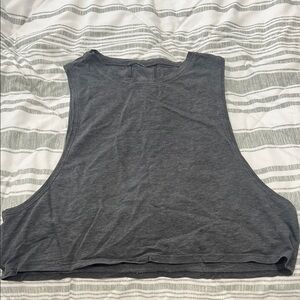 Grey Lululemon Sleeveless Crop Tank Top